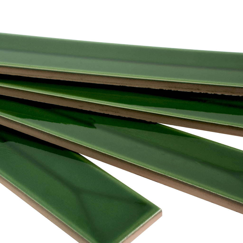Forest Green 2x16 Glossy Ceramic Deco Subway Tile (50 pack,10.76 sq ft/case)