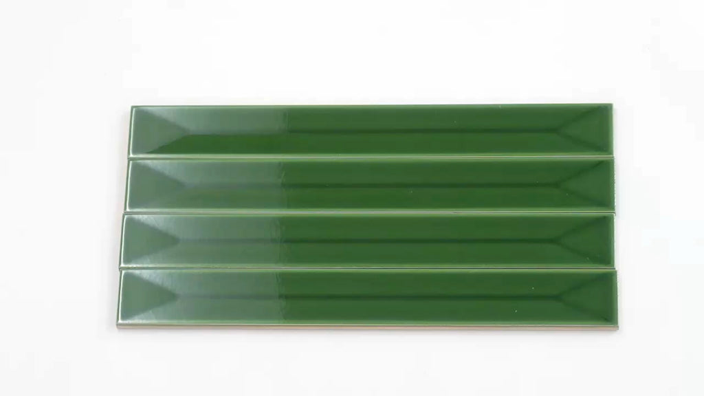 Forest Green 2x16 Glossy Ceramic Deco Subway Tile (50 pack,10.76 sq ft/case)