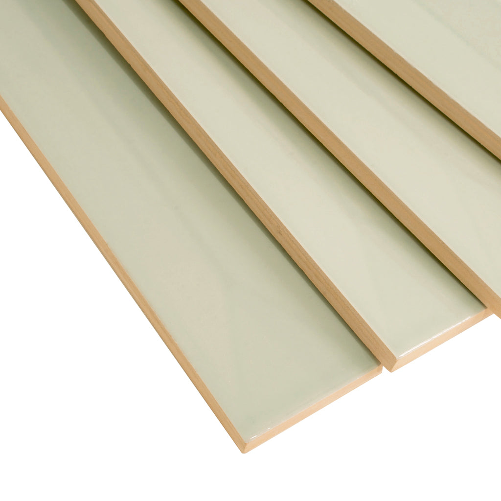 Soft Mint Green 2x16 Glossy Ceramic Deco Subway Tile (50 pack,10.76 sq ft/case)