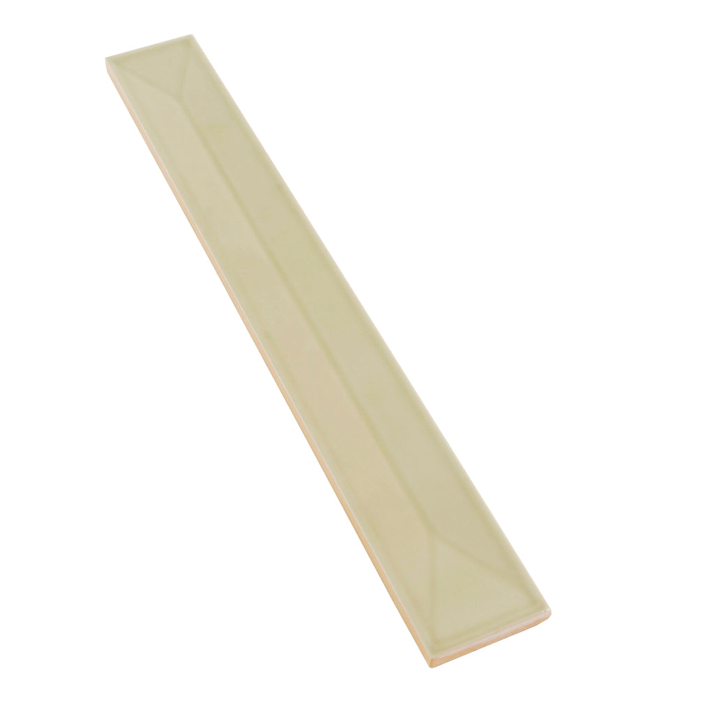 Soft Olive 2x16 Glossy Ceramic Deco Subway Tile (50 pack,10.76 sq ft/case)