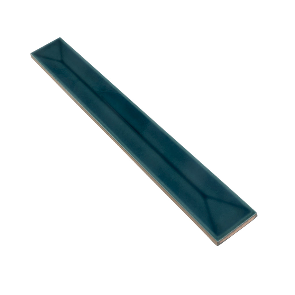 Emerald Petrol Blue 2x16 Glossy Ceramic Deco Subway Tile (50 pack,10.76 sq ft/case)