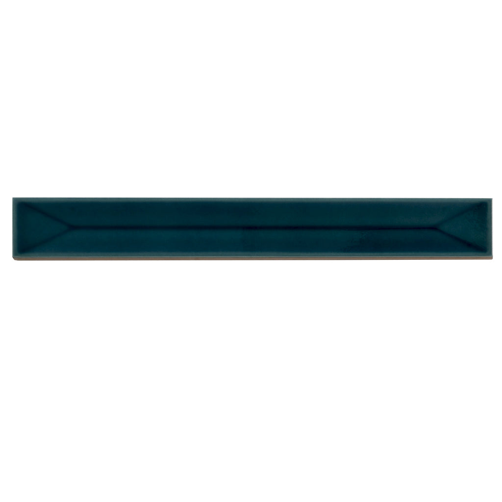Emerald Petrol Blue 2x16 Glossy Ceramic Deco Subway Tile (50 pack,10.76 sq ft/case)