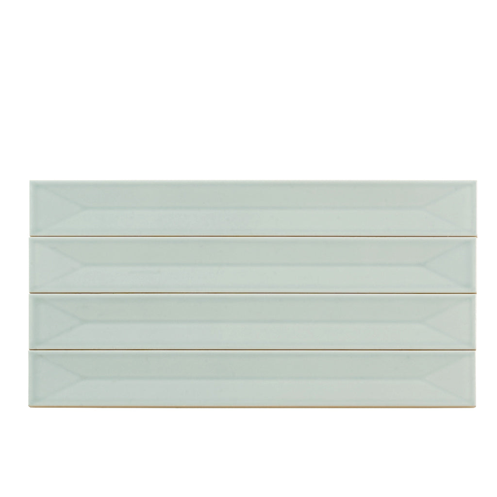 Pastel light Blue 2x16 Glossy Ceramic Deco Subway Tile (50 pack,10.76 sq ft/case)