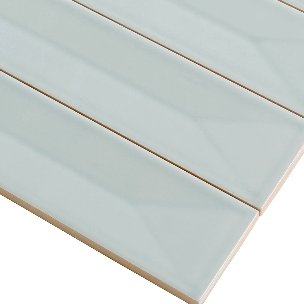 Pastel light Blue 2x16 Glossy Ceramic Deco Subway Tile (50 pack,10.76 sq ft/case)