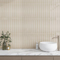Alabaster Beige 2x16 Glossy Ceramic Deco Subway Tile (50 pack,10.76 sq ft/case)