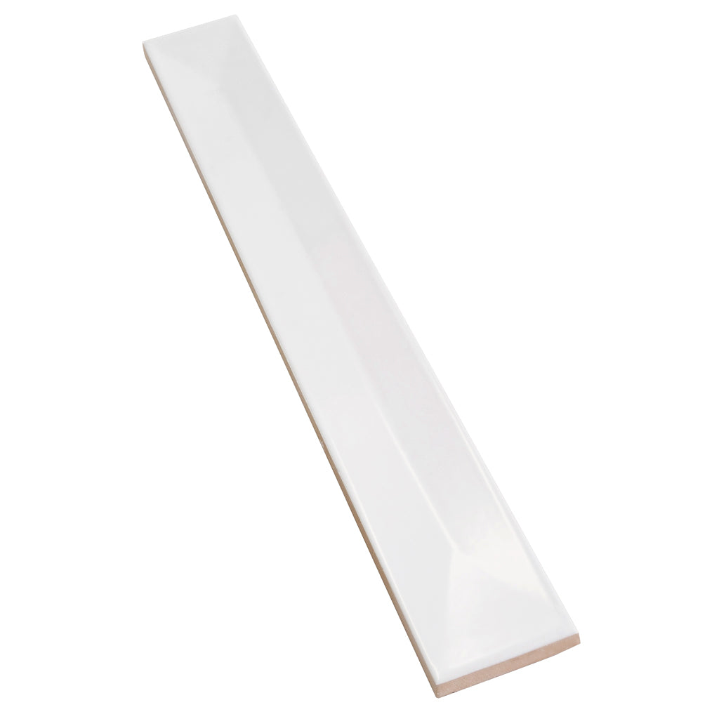 Snow White 2x16 Glossy Ceramic Deco Subway Tile (50 pack,10.76 sq ft/case)