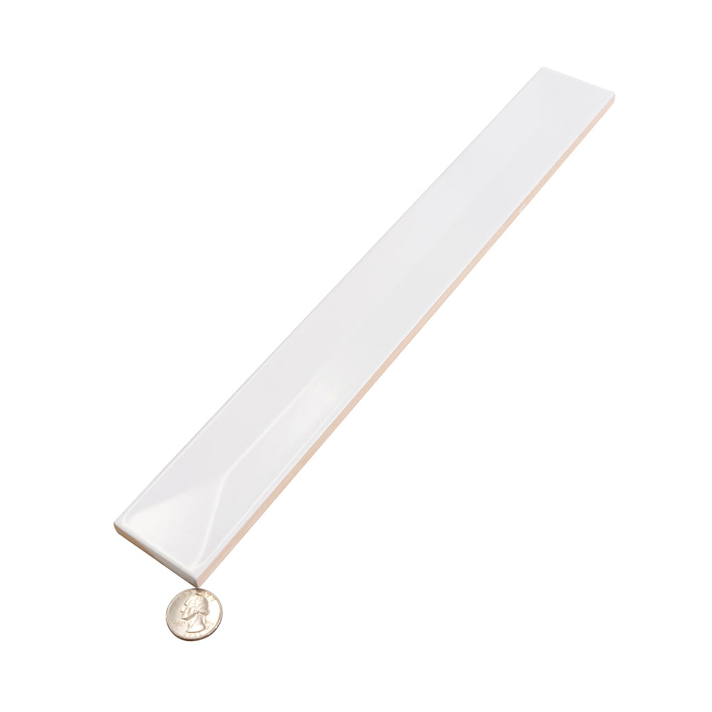 Snow White 2x16 Glossy Ceramic Deco Subway Tile (50 pack,10.76 sq ft/case)