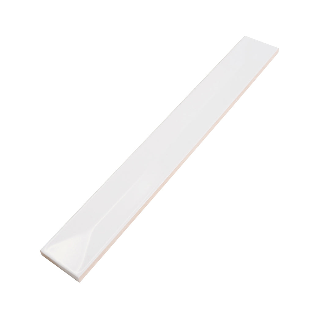 Snow White 2x16 Glossy Ceramic Deco Subway Tile (50 pack,10.76 sq ft/case)
