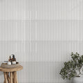 Snow White 2x16 Glossy Ceramic Deco Subway Tile (50 pack,10.76 sq ft/case)