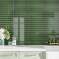 Forest Green 2x16 Glossy Ceramic Subway Tile (50 pack, 10.76 sq ft/case)