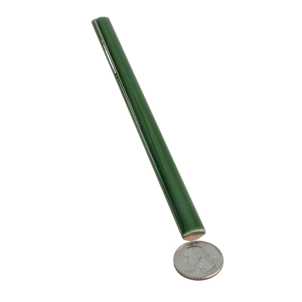 Forest Green 0.5x8 Glossy Ceramic Pencil Tile Trim (10 pack, 0.27 sq ft/case)