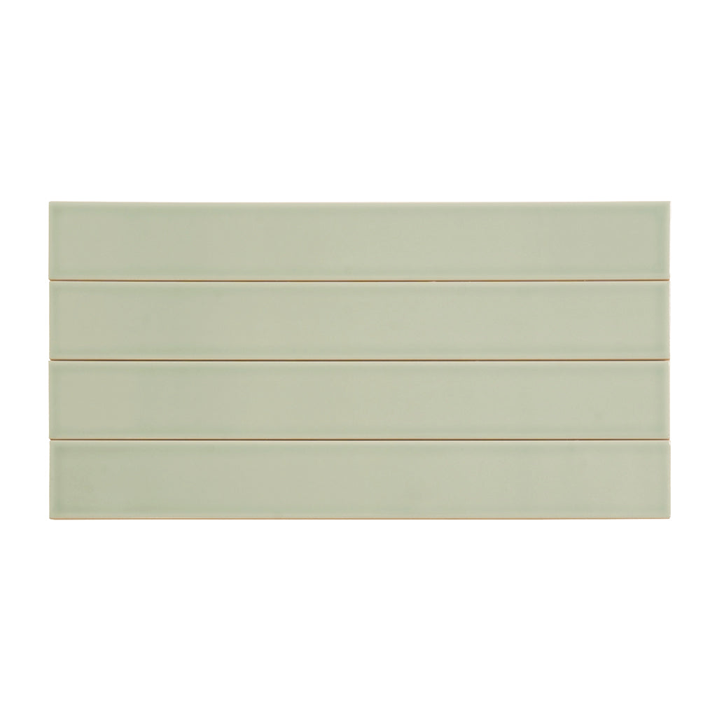 Soft Mint Green 2x16 Glossy Ceramic Subway Tile (50 pack, 10.76 sq ft/case)