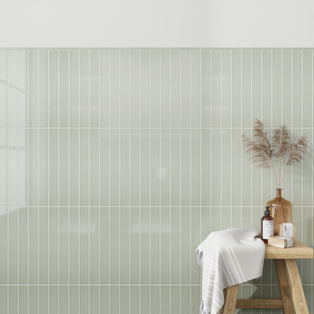 Soft Mint Green 2x16 Glossy Ceramic Subway Tile (50 pack, 10.76 sq