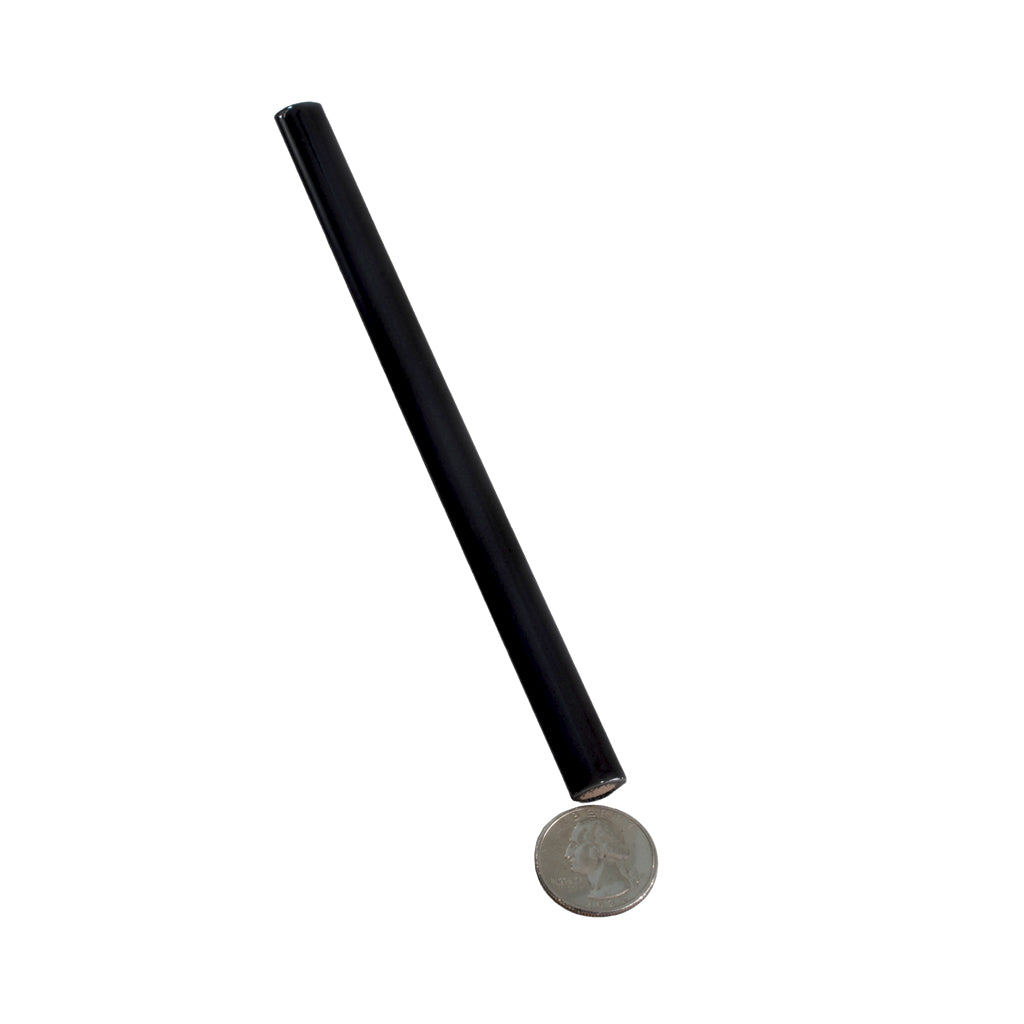 Jet Black 0.5x8 Glossy Ceramic Pencil Tile Trim (10 pack, 0.27 sq ft/case)