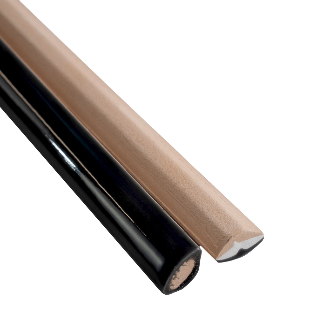Jet Black 0.5x8 Glossy Ceramic Pencil Tile Trim (10 pack, 0.27 sq ft/case)
