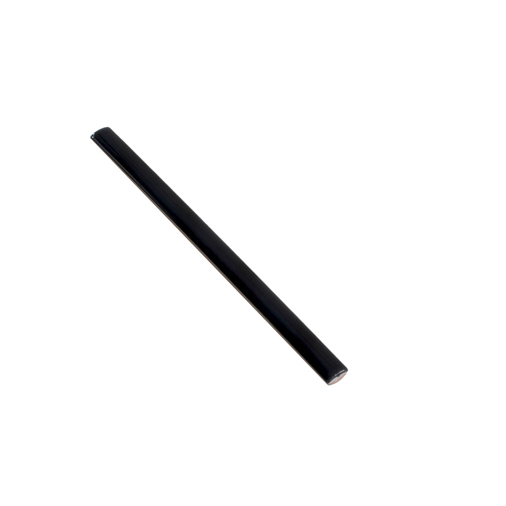 Jet Black 0.5x8 Glossy Ceramic Pencil Tile Trim (10 pack, 0.27 sq ft/case)