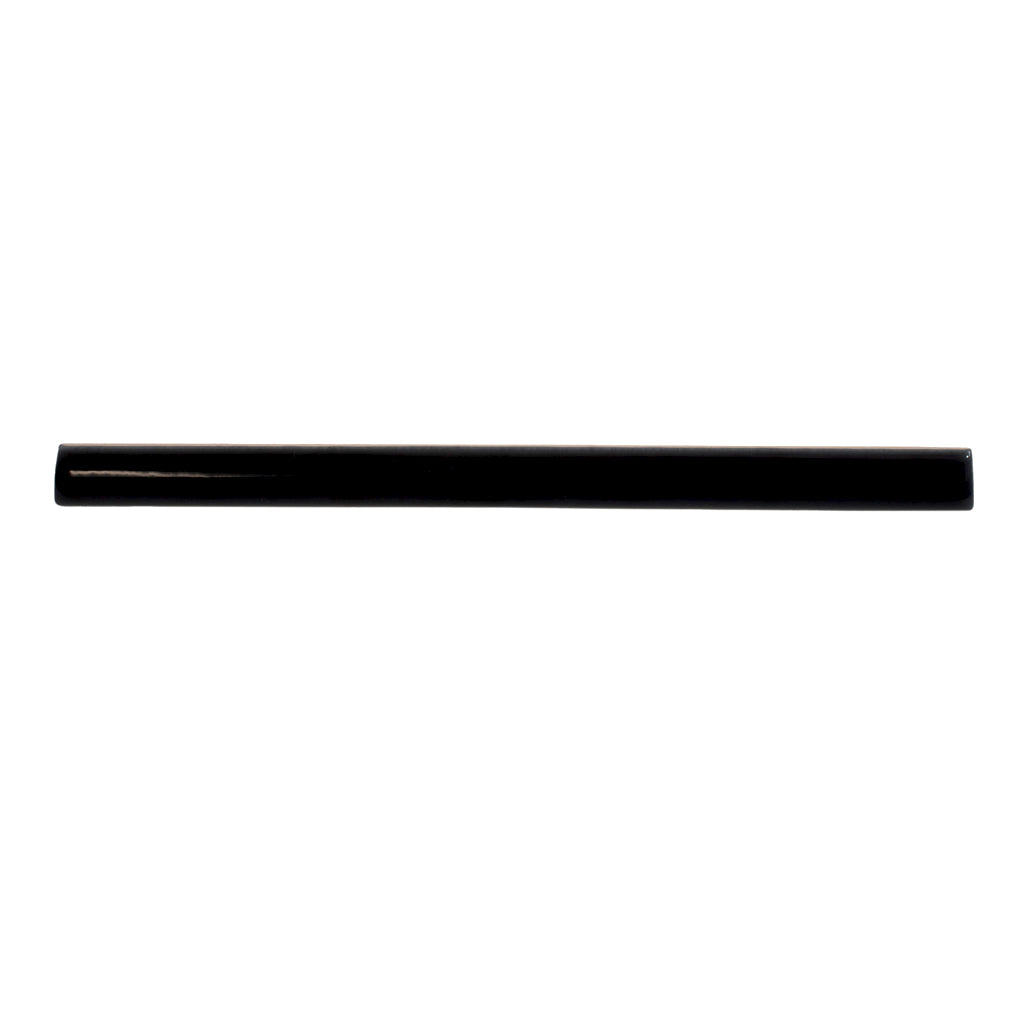Jet Black 0.5x8 Glossy Ceramic Pencil Tile Trim (10 pack, 0.27 sq ft/case)