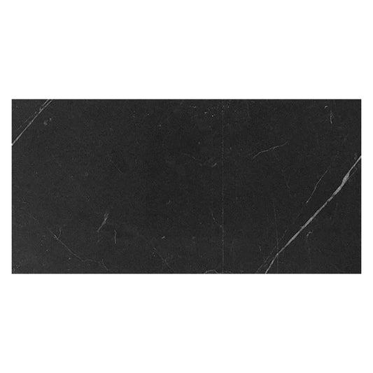 Nero Jet Black with White Vein 12x24 Polished Marble Large Format Tile (5 pack, 10 sq ft/case) - Sample