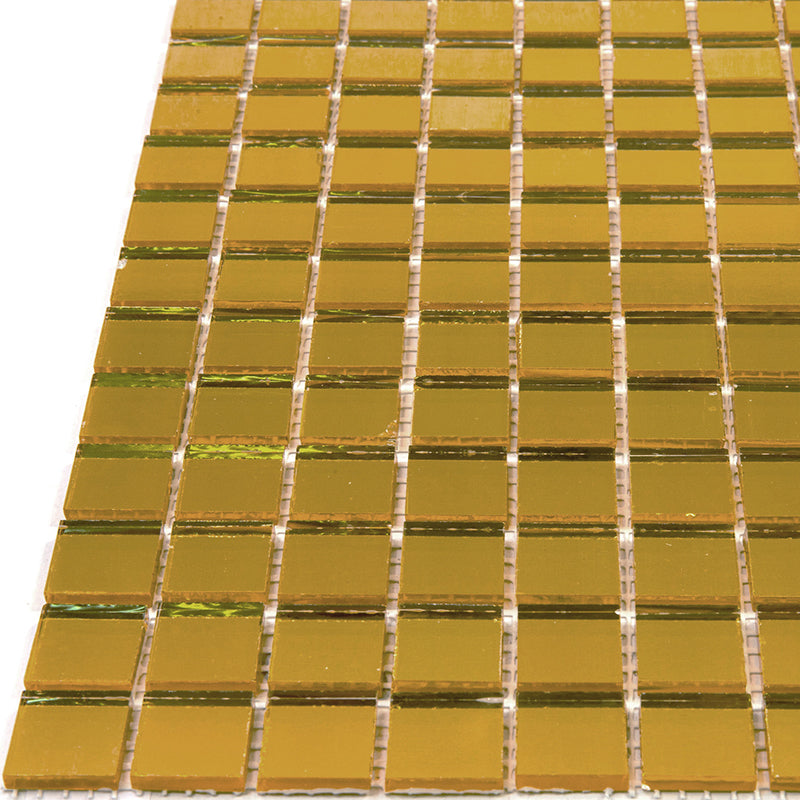 Amber Gold 12x12 Glossy Uniform Square Glass Mosaic Tile (20 pack, 20 sq ft/case)