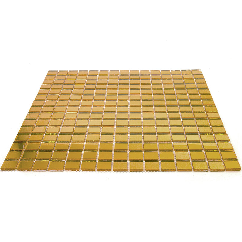 Amber Gold 12x12 Glossy Uniform Square Glass Mosaic Tile (20 pack, 20 sq ft/case) - Sample