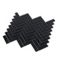 Black Herringbone Polished Mosaic Tile