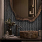 Black Herringbone Tile