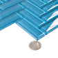 11x12 Cerulean Blue Herringbone Mosaic Tile