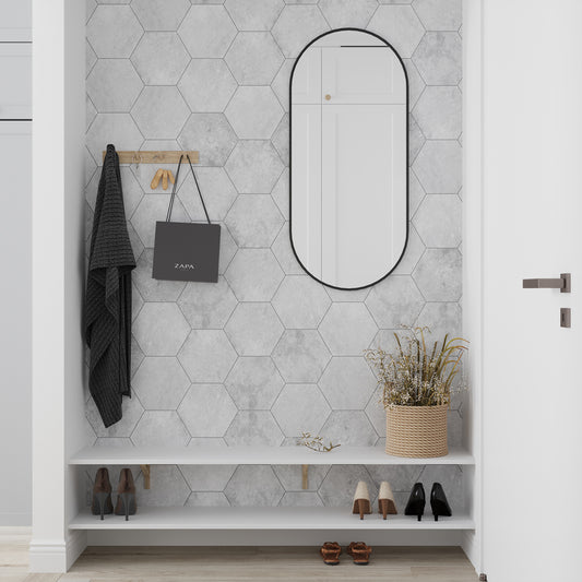 Soft White 9x11 Matte Hexagon Porcelain Tile (16 pack, 8.07 sq ft/case)