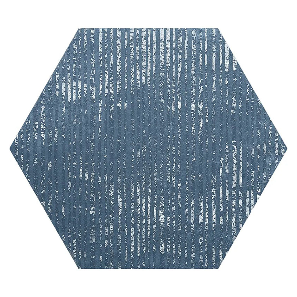 Indigo Blue 9x11 Textured Hexagon Porcelain Tile (16 pack, 8.07 sq ft/case) - Sample