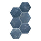 Indigo Blue 9x11 Textured Hexagon Porcelain Tile (16 pack, 8.07 sq ft/case) - Sample