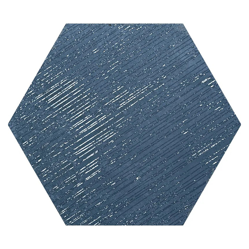 Indigo Blue 9x11 Textured Hexagon Porcelain Tile (16 pack, 8.07 sq ft/case) - Sample