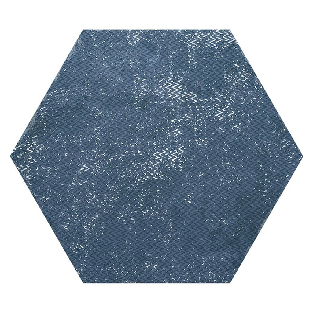 Indigo Blue 9x11 Textured Hexagon Porcelain Tile (16 pack, 8.07 sq ft/case) - Sample