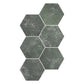 Olive Green 9x11 Textured Hexagon Porcelain Tile (16 pack, 8.07 sq ft/case)
