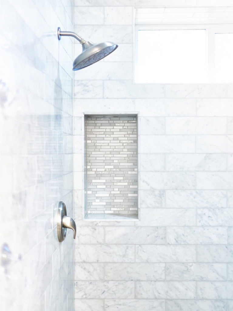 White 12x12 Glossy Matte Brick Glass Mosaic Tile (5 pack, 4.83 sq ft/case) - Sample