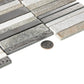 12x12 Brown and Gray Polished Glass Mosaic Tile