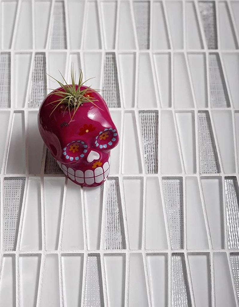 12x13 White Polished and Matte Tile