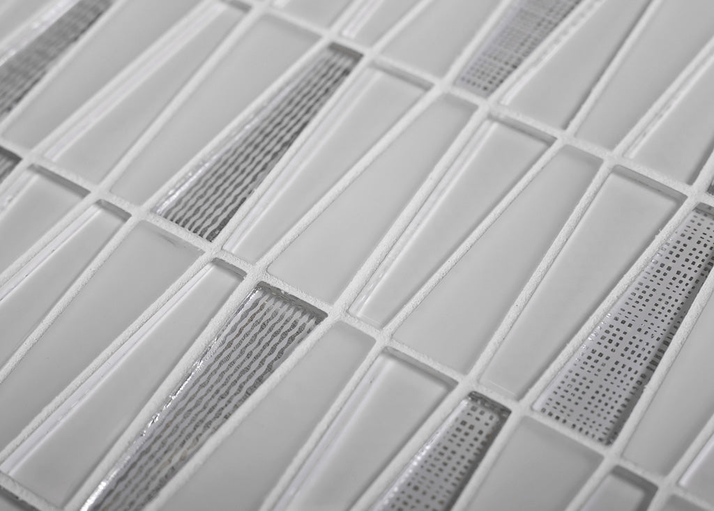 12x13 White Glass Matte Tile