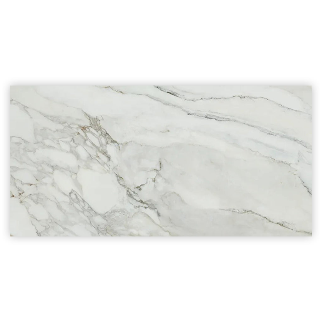 White with Gray Vein 24x48 Polished Porcelain Large Format Tile (2 pack, 15.42 sq ft/case)
