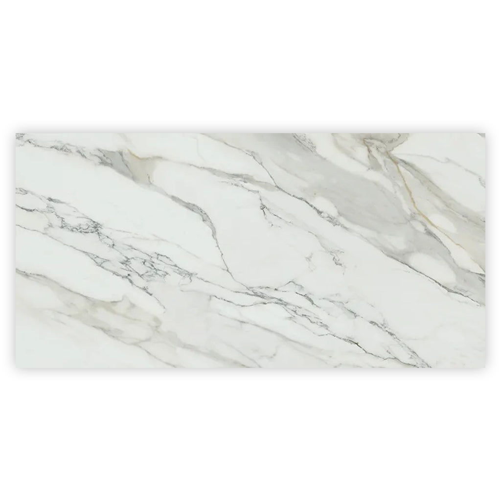 White with Gray Vein 24x48 Polished Porcelain Large Format Tile (2 pack, 15.42 sq ft/case)