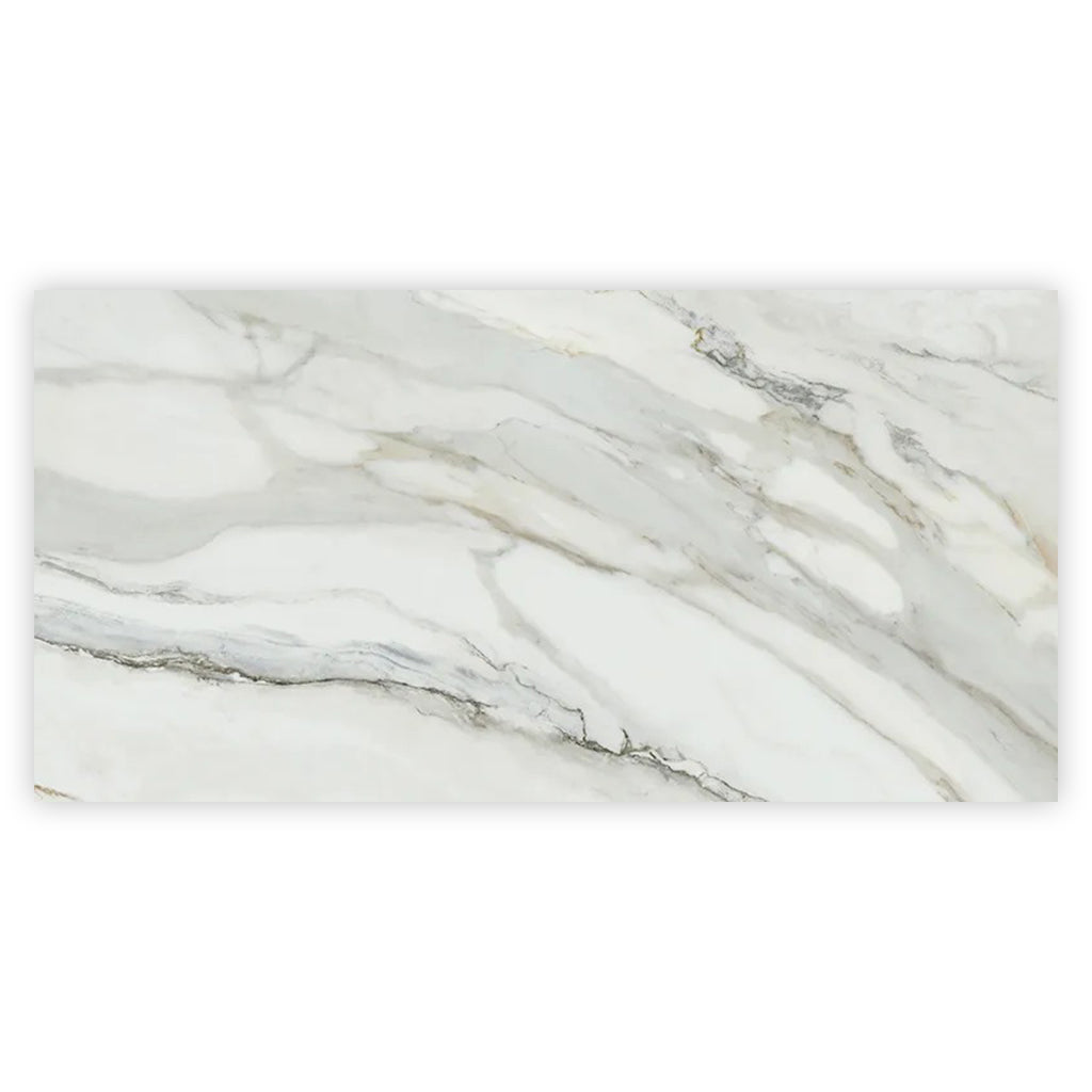 White with Gray Vein 24x48 Polished Porcelain Large Format Tile (2 pack, 15.42 sq ft/case)