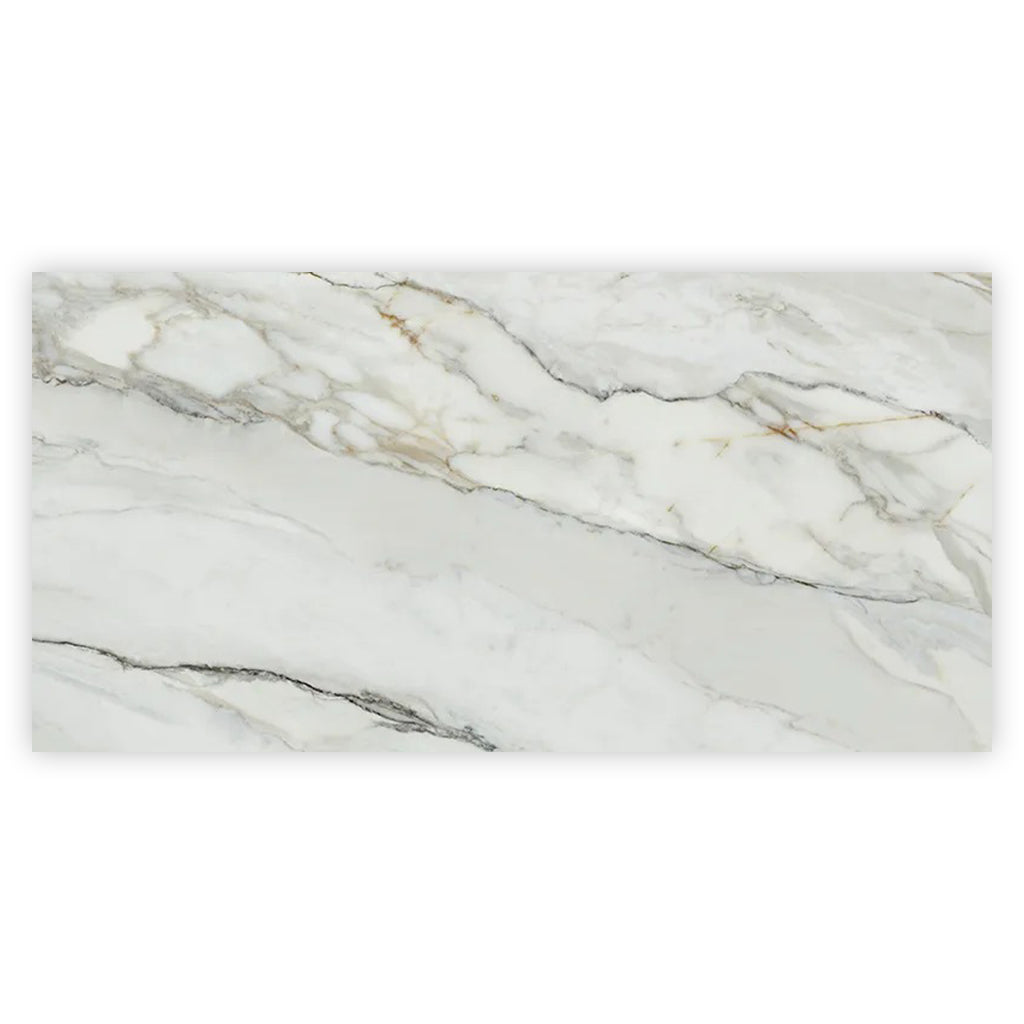 White with Gray Vein 24x48 Polished Porcelain Large Format Tile (2 pack, 15.42 sq ft/case) - Sample