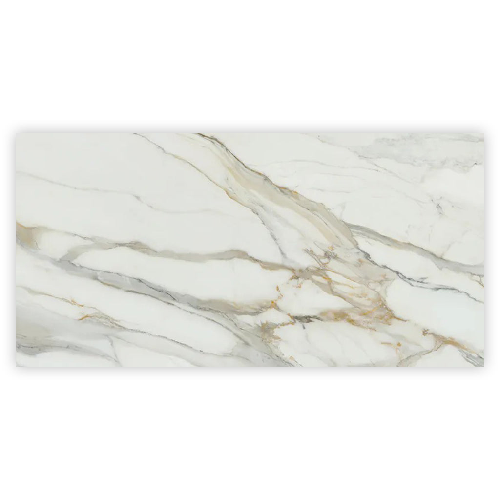 White with Gray Vein 24x48 Polished Porcelain Large Format Tile (2 pack, 15.42 sq ft/case) - Sample