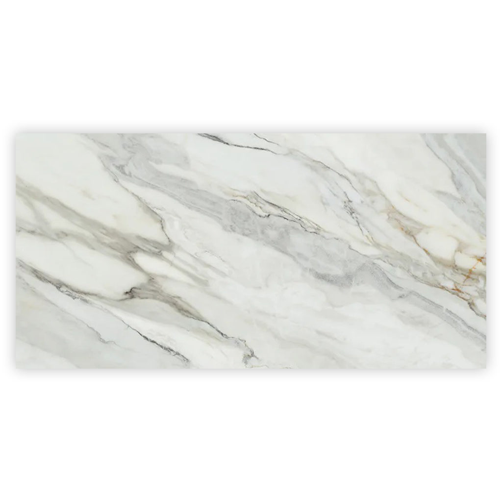 White with Gray Vein 24x48 Polished Porcelain Large Format Tile (2 pack, 15.42 sq ft/case) - Sample