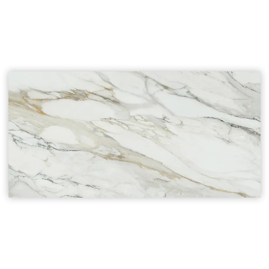 White with Gray Vein 24x48 Polished Porcelain Large Format Tile (2 pack, 15.42 sq ft/case)