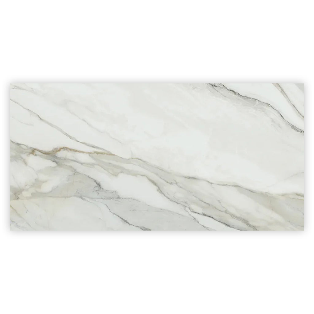 White with Gray Vein 24x48 Polished Porcelain Large Format Tile (2 pack, 15.42 sq ft/case) - Sample
