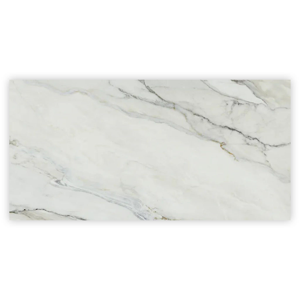 White with Gray Vein 24x48 Polished Porcelain Large Format Tile (2 pack, 15.42 sq ft/case) - Sample