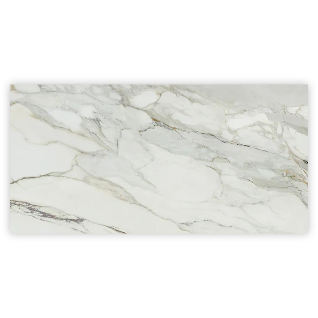 White with Gray Vein 24x48 Polished Porcelain Large Format Tile (2 pack, 15.42 sq ft/case) - Sample