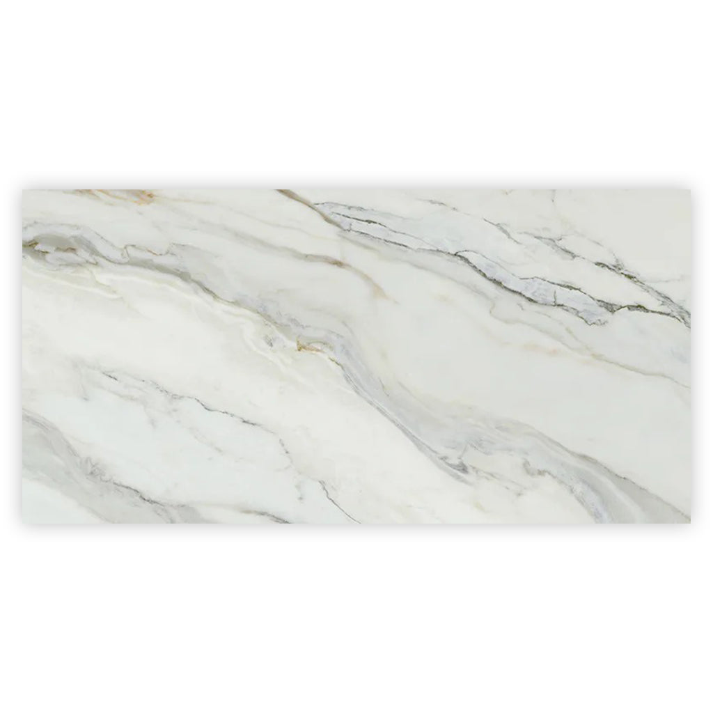 White with Gray Vein 24x48 Polished Porcelain Large Format Tile (2 pack, 15.42 sq ft/case)