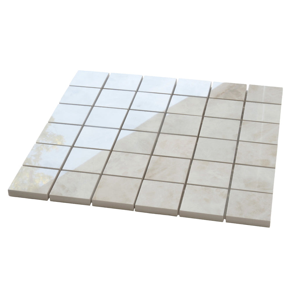 Light Cream Beige 12x12 Lappato Square Porcelain Mosaic Tile (5 pack, 4.84 sq ft/case) - Sample
