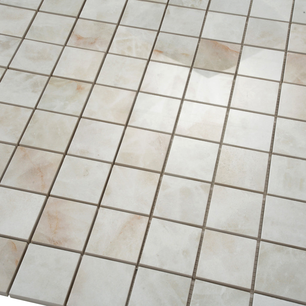 Light Cream Beige 12x12 Lappato Square Porcelain Mosaic Tile (5 pack, 4.84 sq ft/case) - Sample